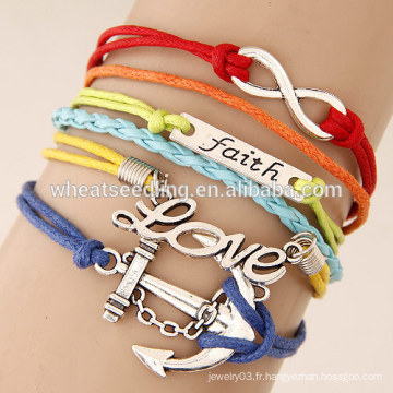 Taobao ajustable en bijoux en doublure personnalisée corde amour bracelet coloré